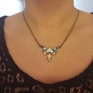 Chloe + Isabel Blue & Gold Gem Statement Necklace